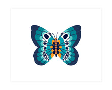 Blue Modern Butterfly Art Print