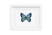 Blue Modern Butterfly Art Print