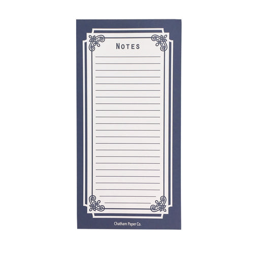 Navy border lined list notepad for your desk.