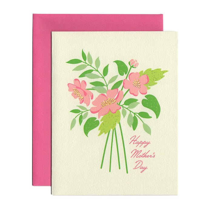 Happy Mothers Day flower bouquet greeting card.