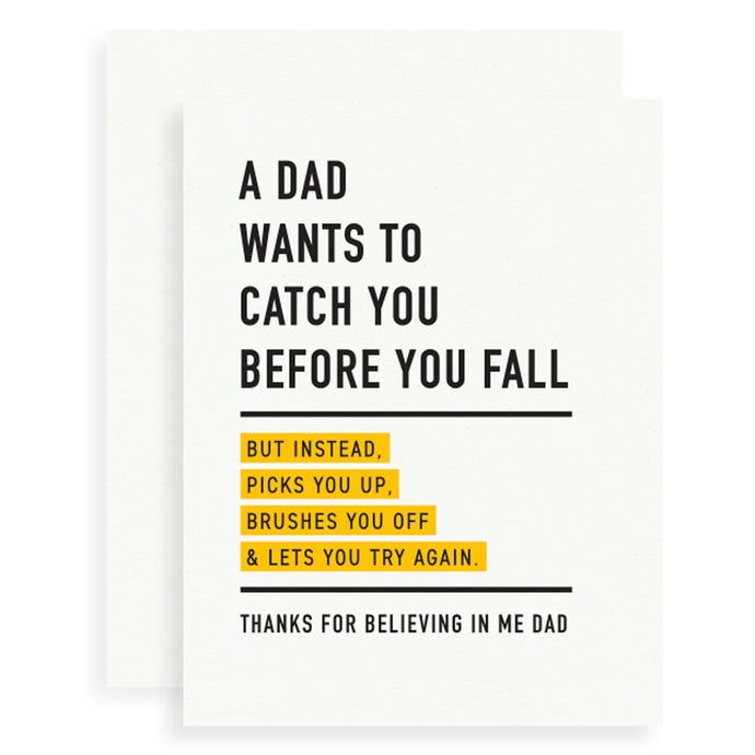 Father's Day card says A Dad wants to catch you before you fall 