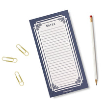 Navy border lined list notepad for your desk.