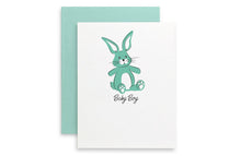 Baby Boy Bunny Card | Gender Reveal Card | Baby Shower Card | Birth Announcement | Pregnancy Announcement | Congratulations New Baby Card