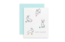 Minimal Bunnies with Easter Eggs | Digital Easter Cards | Printable Easter Cards | Digital Download