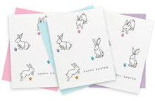Minimal Bunnies with Easter Eggs | Digital Easter Cards | Printable Easter Cards | Digital Download