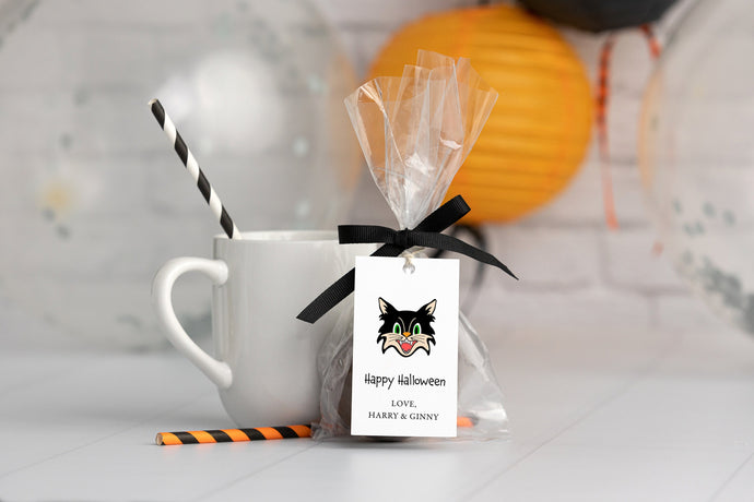 Personalized Halloween Gift Tags | Halloween Spooky Black Cat Gift Tags | Halloween Tags |  You've Been Booed Gift Tags