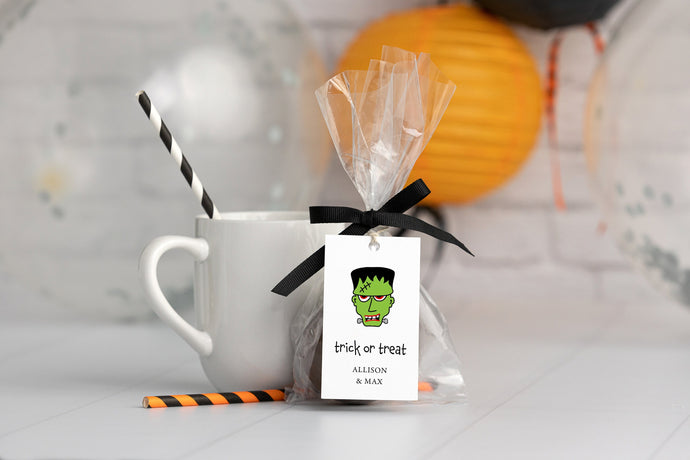 Personalized Halloween Gift Tags | Frankenstein Trick or Treat Gift Tags | Halloween Tags |  You've Been Booed Gift Tags