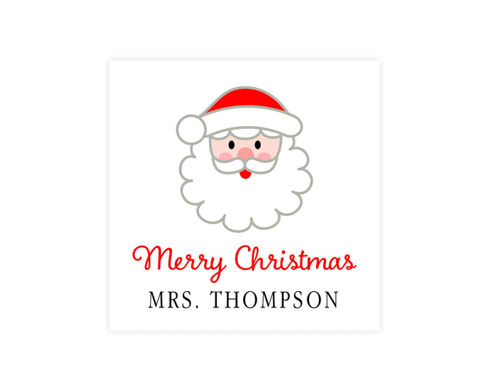 Personalized Santa Sticker | Custom Preppy Christmas Party Favor Label | Sticker Favor | Kids Christmas Party Favor Sticker | Santa Stickers