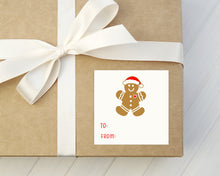 Ginger bread Man Sticker Label  | Preppy Christmas Party Favor Label | Sticker Favor |  Christmas  Favor Sticker | Ginger bread Man Label