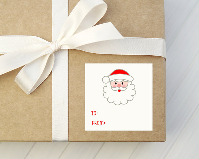 Santa Sticker Label  | Christmas Party Favor Label | Christmas Gift Label |  Christmas  Favor Sticker | Preppy Santa Gift Label