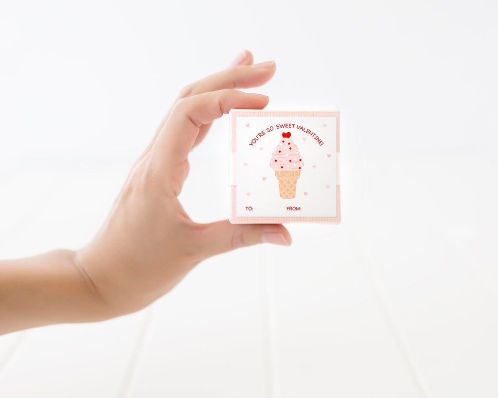 PRINTABLE Classroom Valentines Ice Cream Cone Valentine Kid's Scho