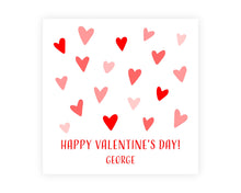 PRINTABLE Personalized PDF Floating Hearts Valentines| Personalized  Classroom Valentines | Printable School Valentines | Preppy Valentines