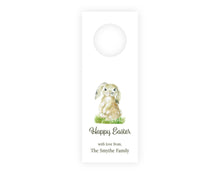 Personalized Easter Wine Tags | Brown Bunny Happy Easter Wine Tag Set | Easter Favor Tag | Preppy Easter Wine Tag