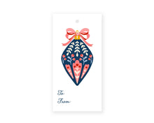 Navy Blue Ornament Gift tag  | Christmas Gift Tags