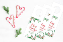 Winter Greens Personalized Wine Tags | Personalized Christmas Wine Gift Tag |  Preppy Christmas Wine Tag | Christmas Custom Wine Tag