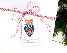 Personalized Navy Blue Ornament Christmas tag  | Personalized Christmas Gift Tags