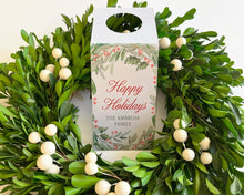 Winter Greens Border Personalized Wine Tags | Personalized Christmas Wine Gift Tag |  Preppy Christmas Wine Tag | Christmas Custom Wine Tag