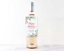 Winter Greens Personalized Wine Tags | Personalized Christmas Wine Gift Tag |  Preppy Christmas Wine Tag | Christmas Custom Wine Tag