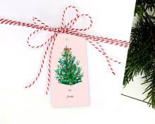 Pink Christmas Tree Gift tag  | Christmas Gift Tags | Preppy Gift Tags