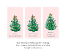 Personalized Pink Christmas Tree tags  | Personalized Christmas Gift Tags | Preppy Christmas Tags | Gift Tag