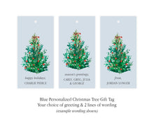 Personalized Blue Christmas Tree tags  | Personalized Christmas Gift Tags | Preppy Christmas Tags | Gift Tag
