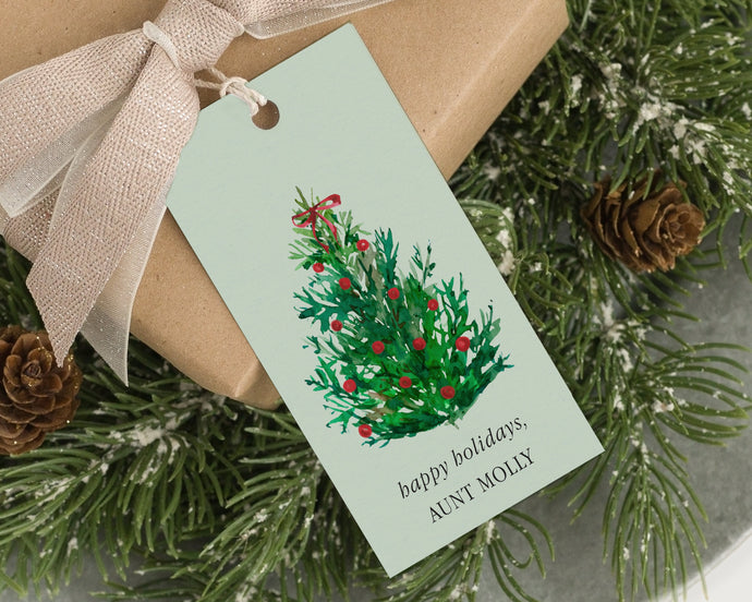Personalized Green Christmas Tree tags  | Personalized Christmas Gift Tags | Preppy Christmas Tags | Gift Tag