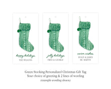 Personalized Green Stocking Gift Tags  | Personalized Christmas Gift Tags | Preppy Christmas Tags | Gift Tag