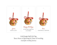 Personalized Gold Jingle Bell Gift Tags  | Personalized Christmas Gift Tags | Preppy Christmas Tags | Gift Tag