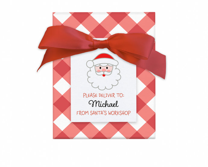 Santa Please Deliver Christmas Gift Tags | Personalized Childs Christmas Gift Tags | Custom Santa Gift Tag | Kids Santa Tags